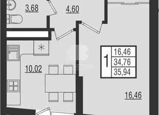 Продается 1-ком. квартира, 56 м2, Краснодар, улица Красных Партизан, 4/15, ЖК Сограт