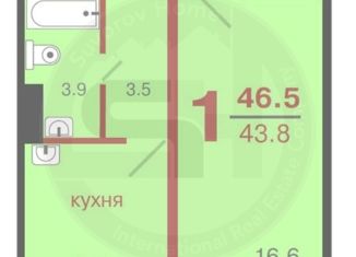 Однокомнатная квартира на продажу, 42.1 м2, Красноярск, ЖК Апрелевка, Апрельская улица, 6