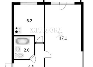 1-ком. квартира на продажу, 30.4 м2, Новосибирск, улица Терешковой, 4, улица Терешковой