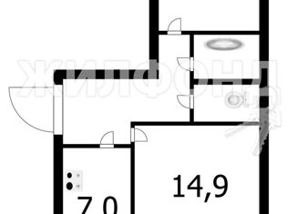 Продается 2-комнатная квартира, 43.7 м2, Новосибирск, Универсальная улица, 6, Универсальная улица
