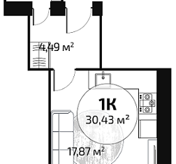 Продается квартира студия, 30.43 м2, Самара, улица Николая Баженова, 2, Красноглинский район