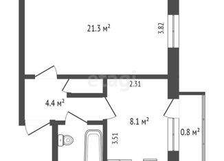 Продаю 1-ком. квартиру, 37.9 м2, Симферополь, улица Дзюбанова, 25, Железнодорожный район