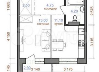 1-комнатная квартира на продажу, 38.5 м2, Иркутск, ЖК Эволюция, улица Летописца Нита Романова, 25