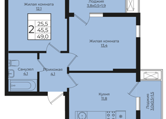 Продам двухкомнатную квартиру, 49 м2, Краснодар, улица Володи Головатого, 313, улица Володи Головатого