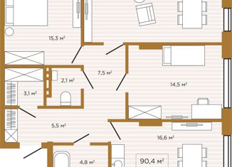 Продам квартиру студию, 90.4 м2, Новосибирск, улица Чаплыгина, 54, метро Площадь Ленина