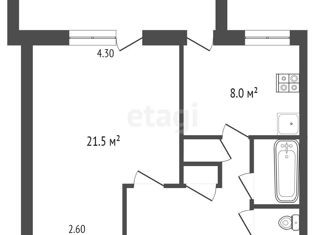 Продаю однокомнатную квартиру, 40 м2, посёлок городского типа Советский, улица Крымских Партизан, 10