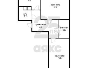 Продам двухкомнатную квартиру, 57.8 м2, Краснодар, 3-я Трудовая улица, 1/3, ЖК Зеленодар