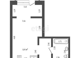 Продам квартиру студию, 24.5 м2, Тюмень, улица Фармана Салманова, 1, ЖК Скандия в Комарово