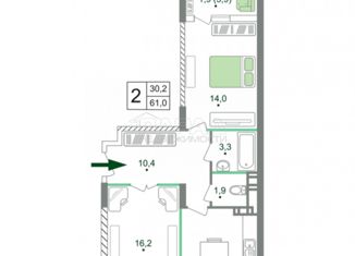 Продаю 2-комнатную квартиру, 61 м2, Крым, Мраморный переулок, 38