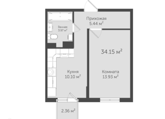 Продаю 1-комнатную квартиру, 37.62 м2, Евпатория, ЖК Евпатория, улица 60 лет ВЛКСМ, 31к2
