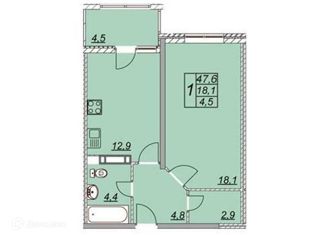 Продаю однокомнатную квартиру, 48 м2, Анапа, Парковая улица, 61к2, ЖК Привилегия