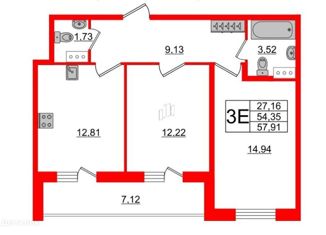 Продам 2-комнатную квартиру, 58 м2, Санкт-Петербург, бульвар Головнина, 10, бульвар Головнина