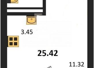 Квартира на продажу студия, 25.42 м2, посёлок Пригородный, Ласковая улица, 2А