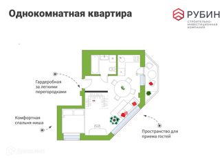 Продажа 1-ком. квартиры, 32 м2, Архангельск, проспект Ломоносова, 98, ЖК Рубин