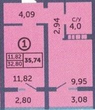 Продаю 1-ком. квартиру, 35.9 м2, Оренбург, ЖК Победа, улица Фронтовиков, 8/3