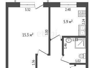 Продам 1-комнатную квартиру, 29.1 м2, Тюменская область, Восьмая улица, 33