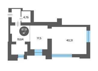 Продажа квартиры студии, 87.9 м2, Новосибирск, бульвар Молодёжи, 15, бульвар Молодежи