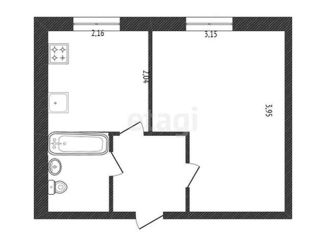 Продается 1-комнатная квартира, 38.2 м2, рабочий посёлок Октябрьский, улица Матросова, 16