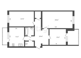 Продается 3-ком. квартира, 68.6 м2, Крым, Советский переулок, 15