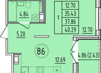 Однокомнатная квартира на продажу, 35.43 м2, посёлок Шушары, Образцовая улица, 6к2