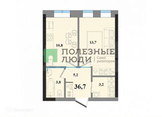 Продам 1-комнатную квартиру, 36.7 м2, Ижевск, улица Карла Маркса, 304Б, ЖК Пять Континентов