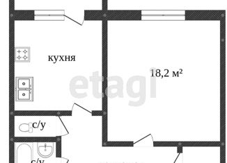 Продажа однокомнатной квартиры, 37.7 м2, Тюменская область, улица Профсоюзов, 28