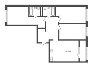 Продается 3-ком. квартира, 82.1 м2, Тюмень, улица Александра Федоровича, 6, ЖК Мозаика Парк