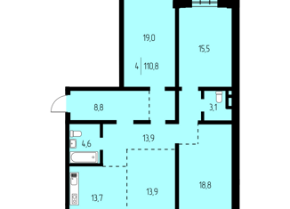 Продажа 3-ком. квартиры, 115 м2, посёлок Молодёжный, Подгорная улица, 17/2