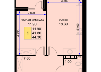 Продажа 1-ком. квартиры, 44.3 м2, Краснодарский край, Дозорная улица, 3Д