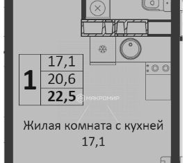 Продается квартира студия, 22.5 м2, Краснодар, улица Автолюбителей, 1Г, ЖК Стрижи