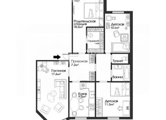 Продаю четырехкомнатную квартиру, 81.4 м2, Липецк, Московская улица, 119