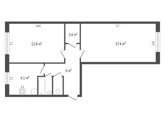 Продается 2-ком. квартира, 45.4 м2, Красноярский край, улица Комбайностроителей, 1А