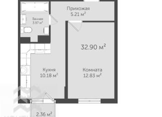 Продам 1-комнатную квартиру, 32.9 м2, Евпатория, ЖК Евпатория, улица 60 лет ВЛКСМ, 31к5
