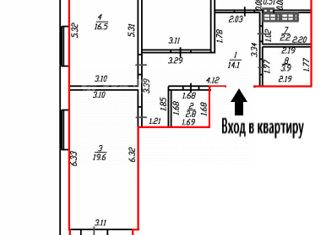 Продаю 3-комнатную квартиру, 91.6 м2, Чебоксары, Ярмарочная улица, 19к3