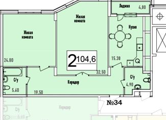 Продажа 3-комнатной квартиры, 104.6 м2, деревня Сосенки, Ясеневая улица, 9