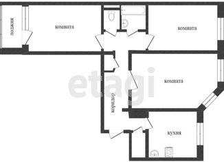 Продается трехкомнатная квартира, 68.7 м2, Тюменская область, улица Зверева, 49