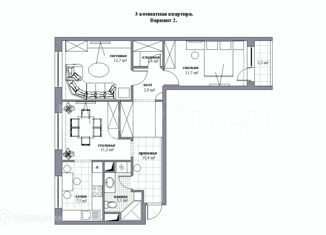 2-комнатная квартира на продажу, 57 м2, Москва, улица Ращупкина, 14к2, улица Ращупкина