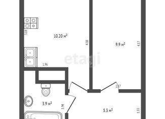 Продаю 2-ком. квартиру, 38.3 м2, аул Новая Адыгея, улица Тургеневское Шоссе, 33/5к35