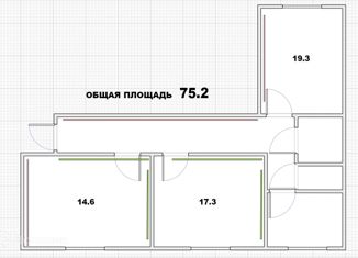 Трехкомнатная квартира на продажу, 75.2 м2, Санкт-Петербург, Кантемировская улица, 33, Кантемировская улица