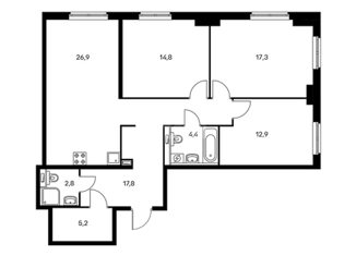 Продам 3-ком. квартиру, 74 м2, Липецк, улица имени Мичурина, 4