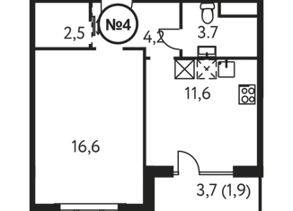 Продам однокомнатную квартиру, 40.3 м2, Москва, Винницкая улица, 8, метро Раменки