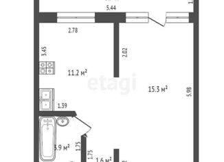 Продаю 1-ком. квартиру, 34.3 м2, Краснодар, улица Симиренко, 11, улица Симиренко