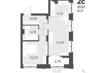 Продам квартиру студию, 41.1 м2, Новосибирская область, улица Лобачевского, 53/2