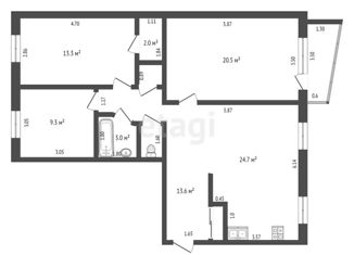 Продажа 3-ком. квартиры, 89.4 м2, Тюменская область, 9-й микрорайон, 9