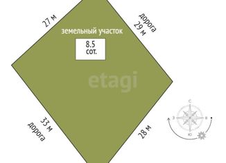 Участок на продажу, 8.5 сот., садоводческое товарищество Полиграфист, Малиновая улица