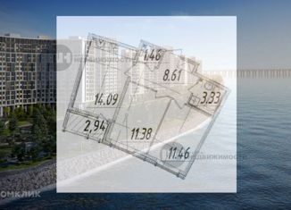 Продажа 2-комнатной квартиры, 51.8 м2, Санкт-Петербург, ЖК Морская Набережная, набережная Миклухо-Маклая, 1к1
