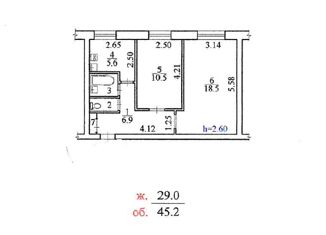 Продам 2-комнатную квартиру, 45.2 м2, Елизово, улица Виталия Кручины, 28