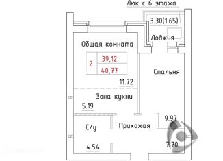 Продам 2-ком. квартиру, 40.8 м2, посёлок Элитный, Венская улица, 11
