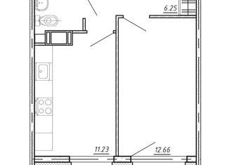 Продам 1-комнатную квартиру, 35.98 м2, Кудрово, проспект Строителей, 16, ЖК Геометрия