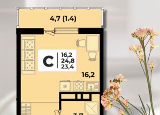 Однокомнатная квартира на продажу, 24.8 м2, Новороссийск, ЖК Клевер